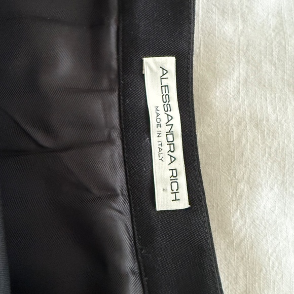 ALESSANDRA RICH Black wool pleated skirt - Picture 4 of 5